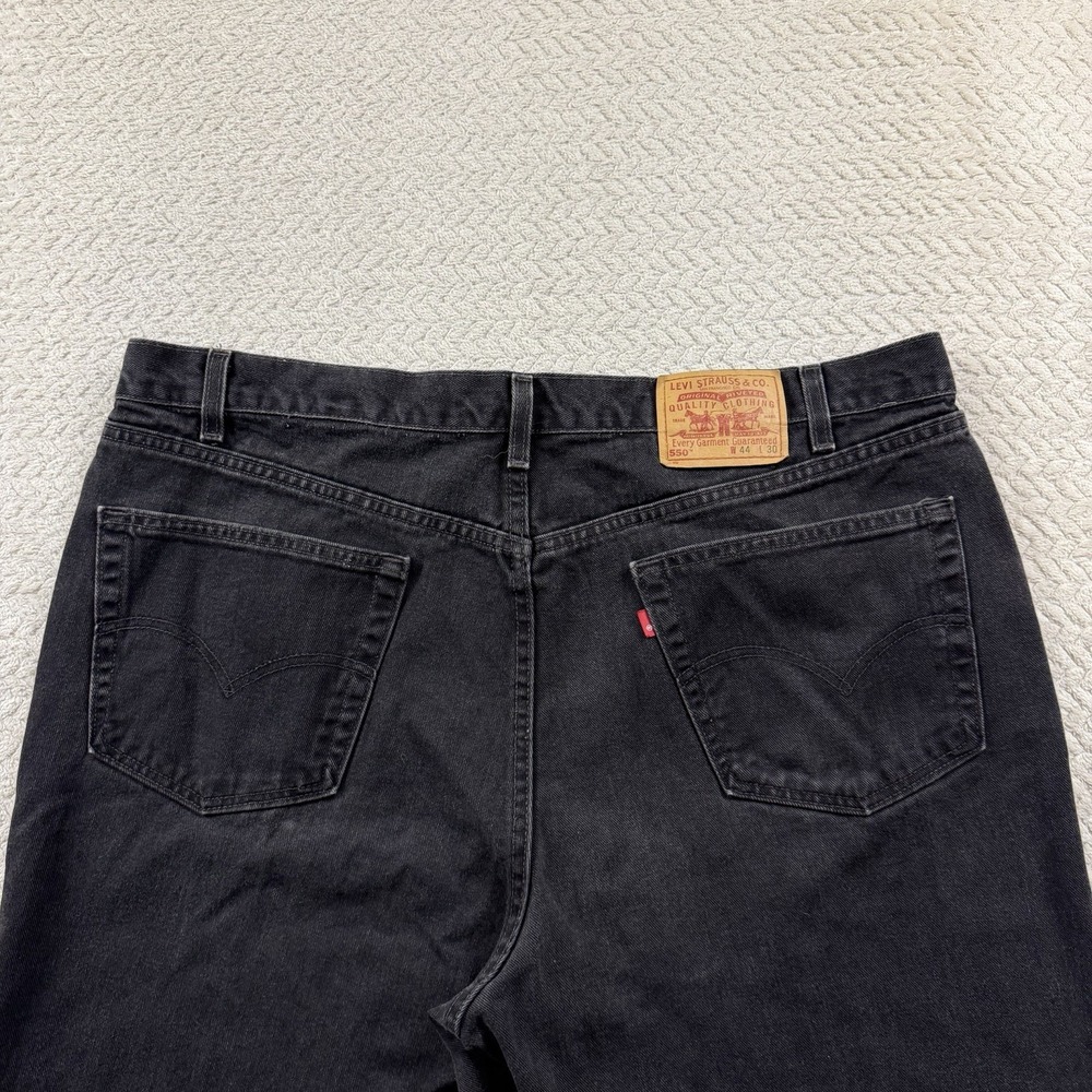 Vintage Levi's 550 Relaxed Fit Jeans‎ Mens 44x30 Faded Black Denim Jeans Y2K USA - Picture 5 of 16